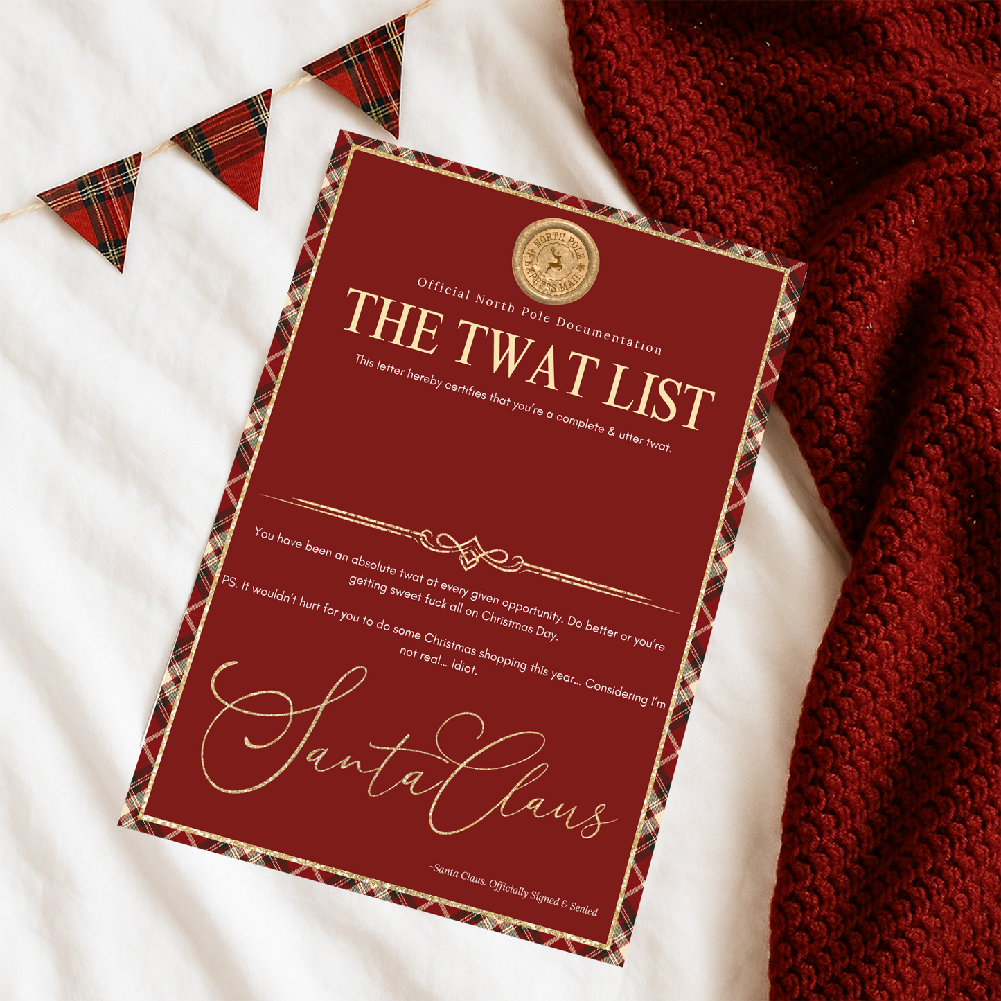 Christmas Letter Tartan